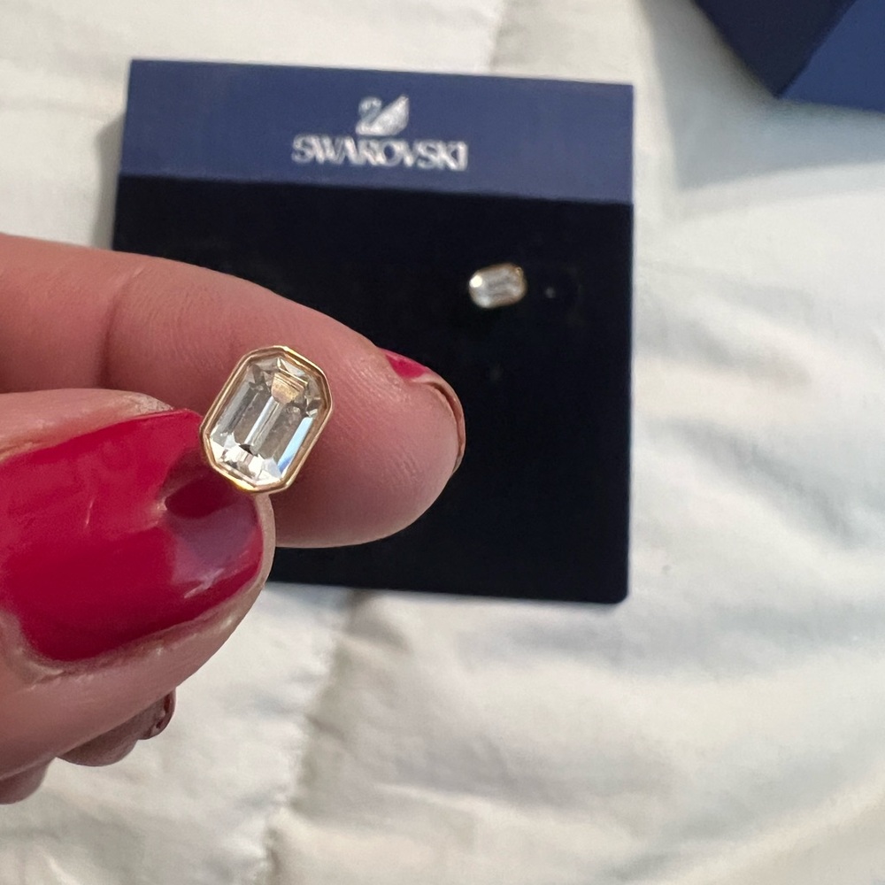 Swarovski Gold and Silver Crystal Earrings